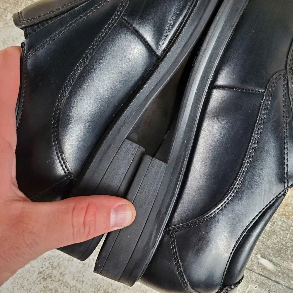 Dockers Lawton Mens Work Dress Loafer Shoe Sz 8.5 M Black Leather Slip Resistant
